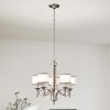 Żyrandol Lacey 5 źródeł światła antyczny pewter biały okrągły klosz klasyczny minimalistyczny KL-LACEY5-AP KICHLER